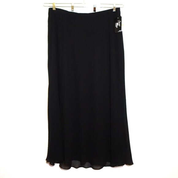 Alex Evenings Chiffon Maxi Skirt Women's Plus 3X Black Straight Dressy Party - Picture 1 of 11